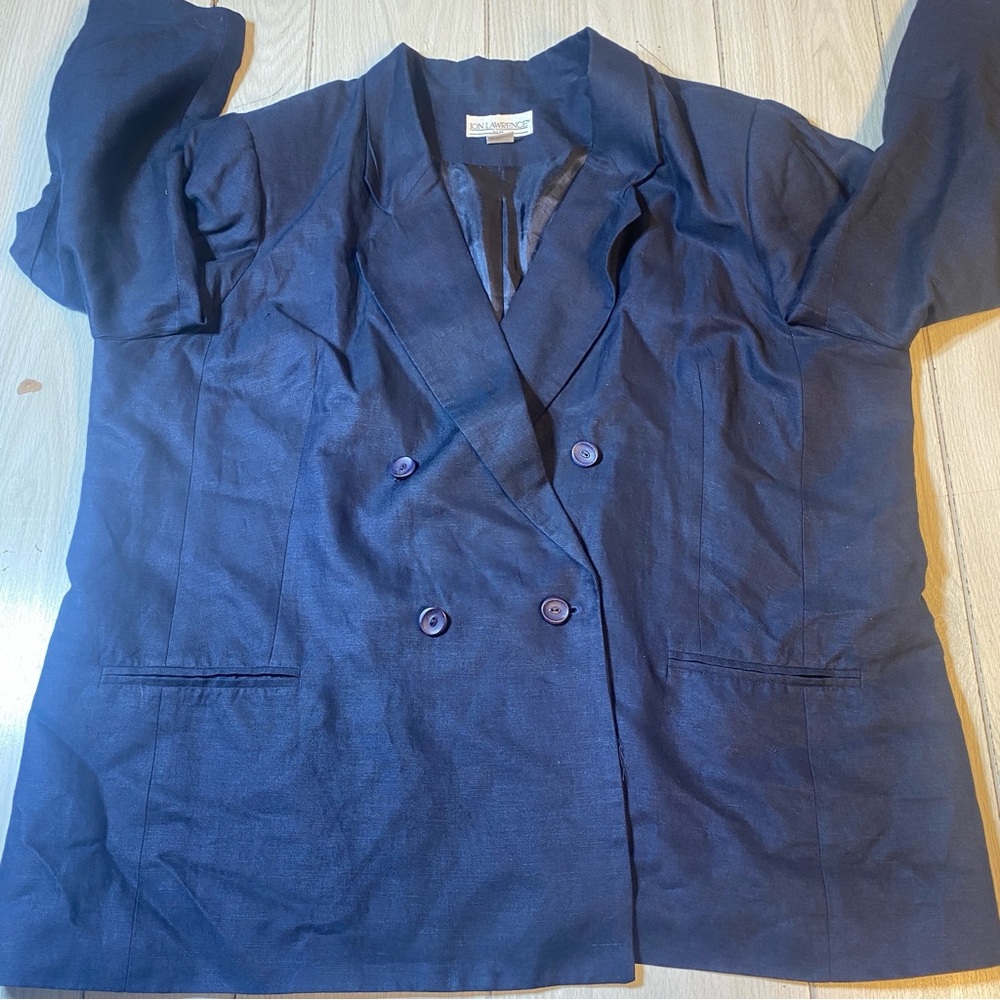 Jon Lawrence Women's Size 24W Navy Blue Blazer Jacket Lined